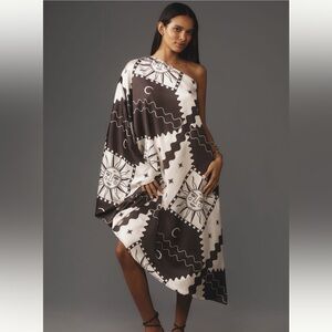 Anthropologie One Shoulder Kaftan